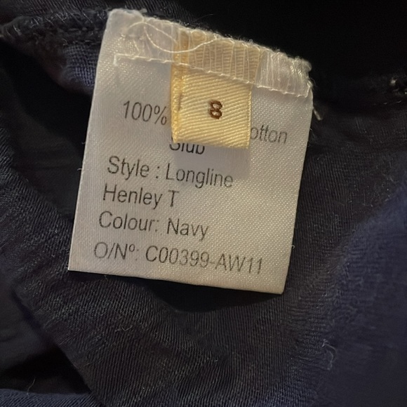 Celtic & Co Organic Cotton Henley. Navy Blue. - Picture 5 of 7